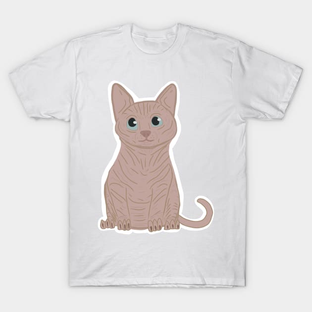 Naked Cat Drawn Badly T-Shirt by Xetalo